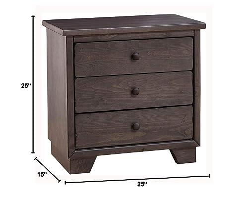Progressive Furniture Diego Nightstand, 25" W X 15" D X 25" H, Grey
